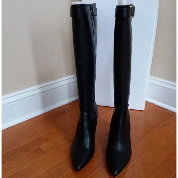 🆕️Calvin Klein Gold Hardware Leather Dress Boots - Picture 6 of 8